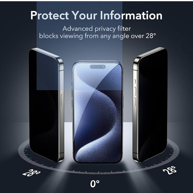 iPhone 15 anti-spy bulletproof screen protector